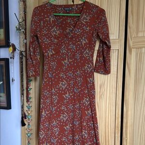 Women's Rust Floral Dress